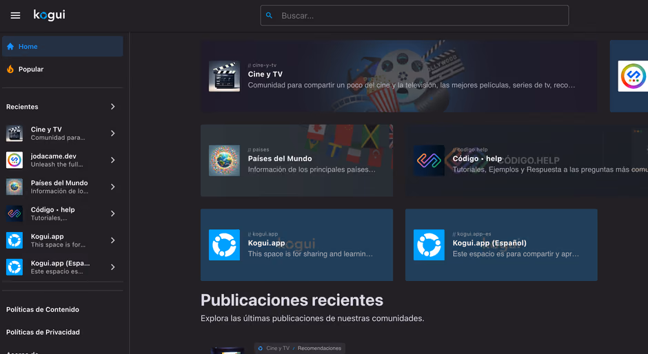 Captura del proyecto Kogui.app